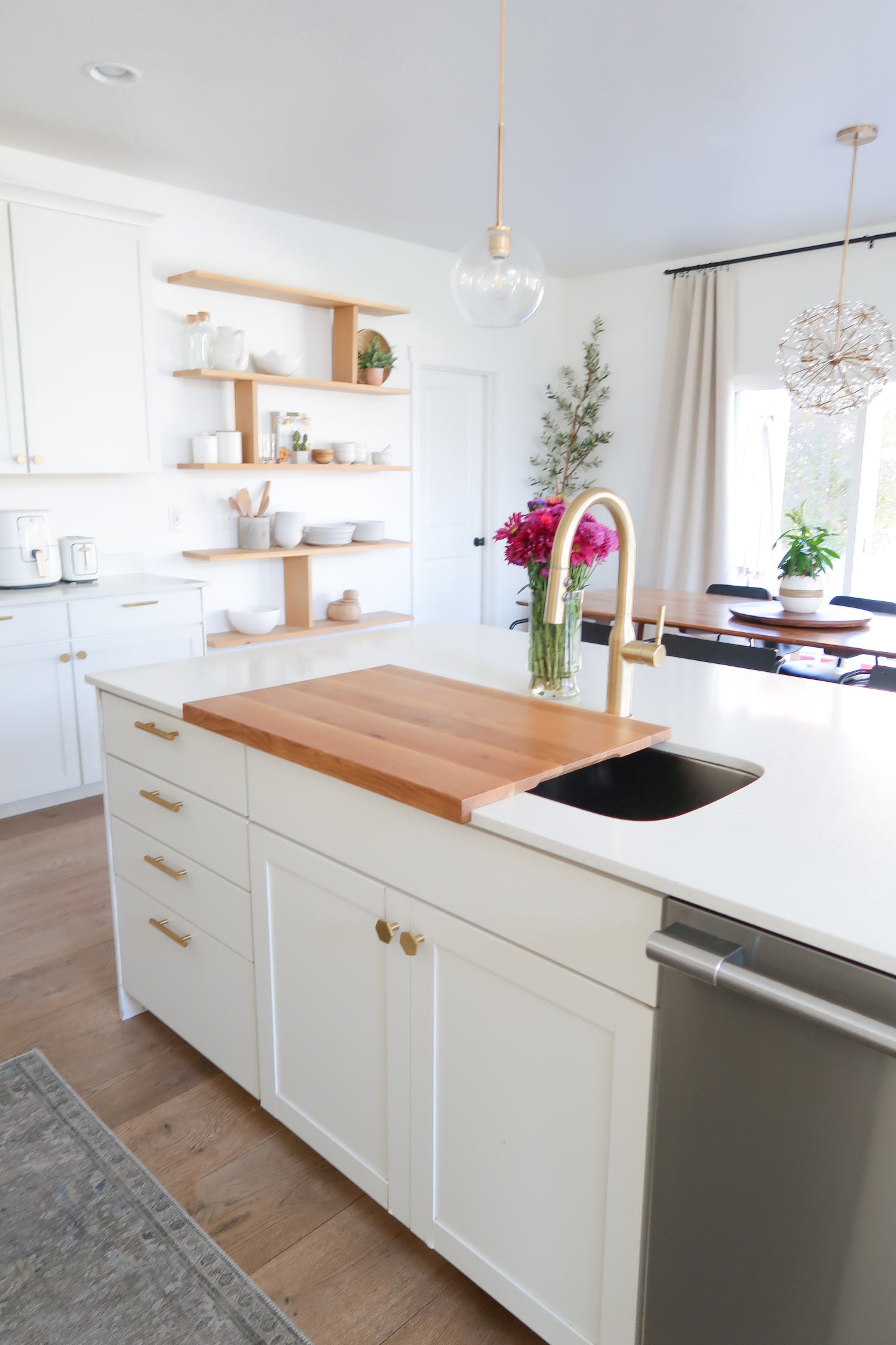Walnut & White Oak Over The Sink Cutting Board/ Stove Top Cutting Board