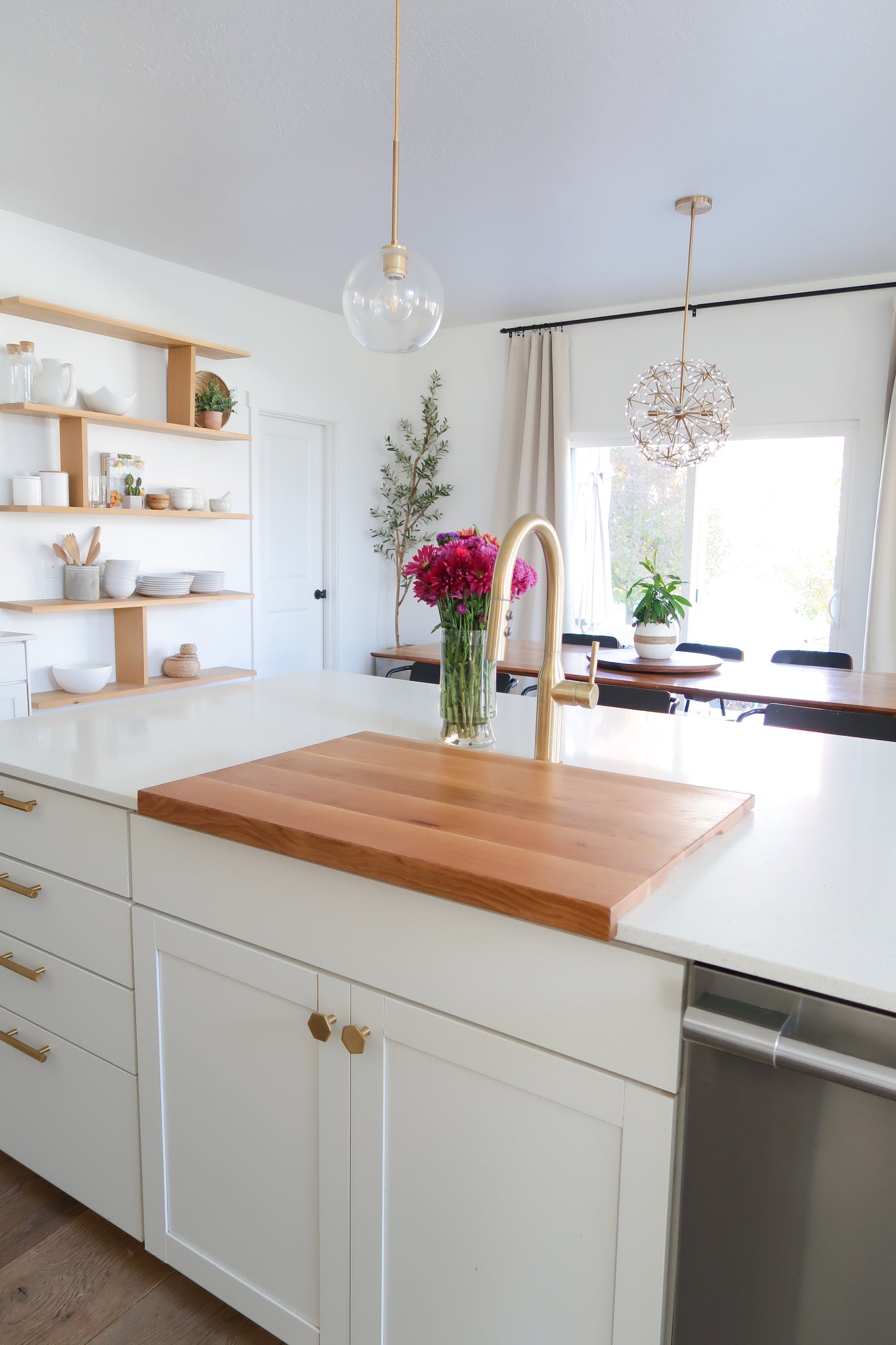 Walnut & White Oak Over The Sink Cutting Board/ Stove Top Cutting Board