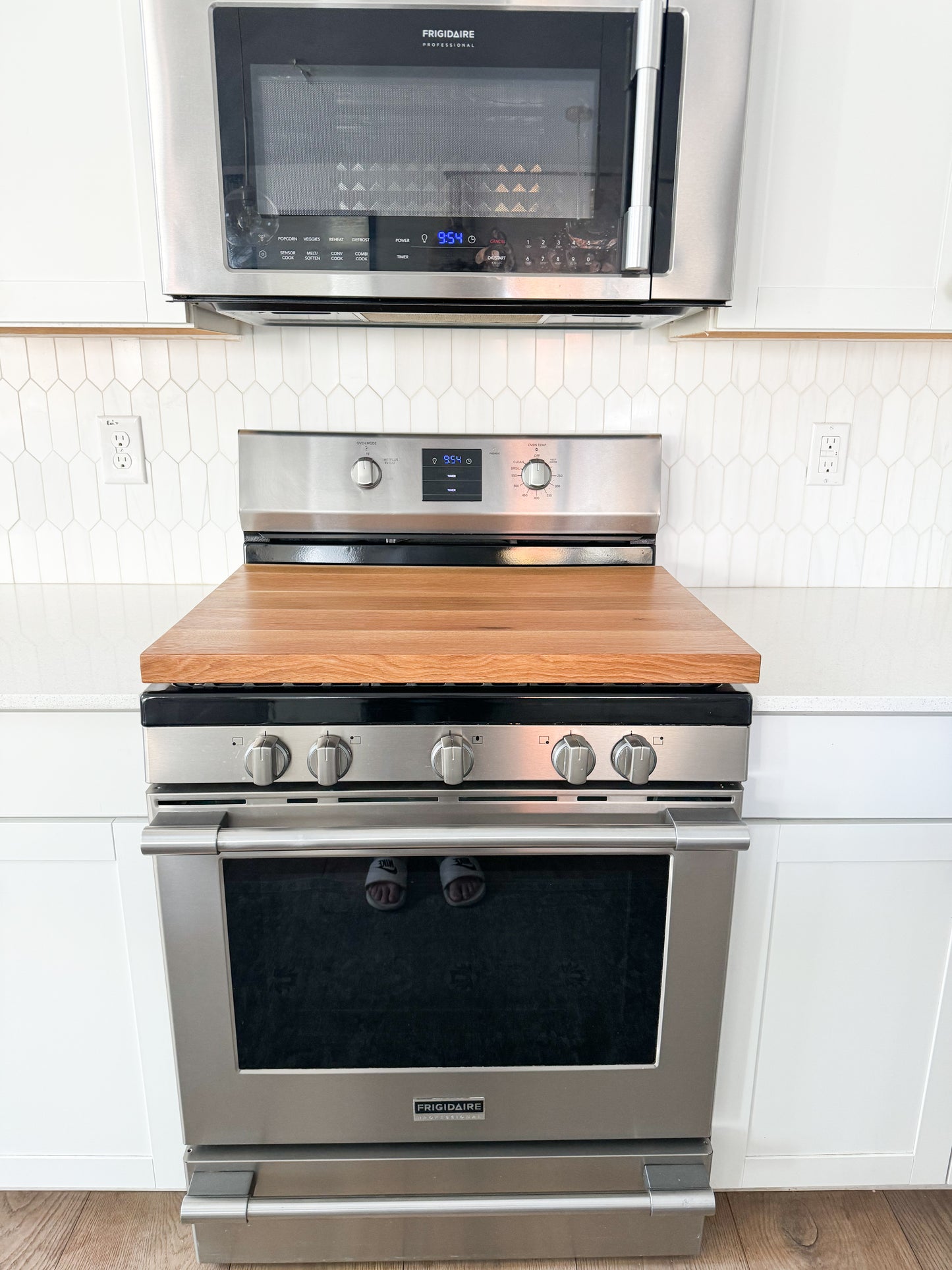 Walnut & White Oak Over The Sink Cutting Board/ Stove Top Cutting Board