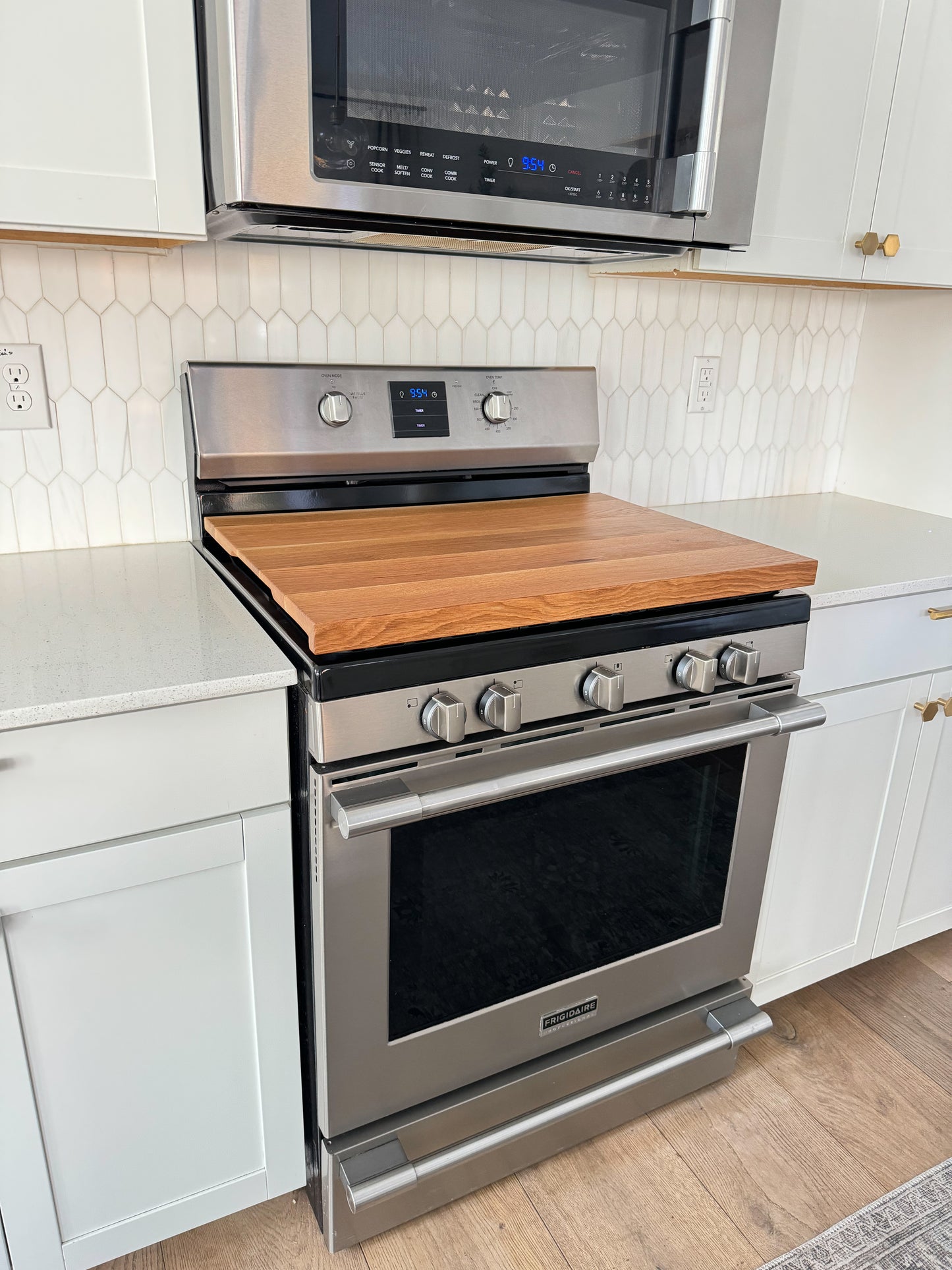 Walnut & White Oak Over The Sink Cutting Board/ Stove Top Cutting Board